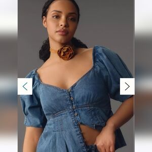 Pilcro Short-Sleeve Flouncy Babydoll Top